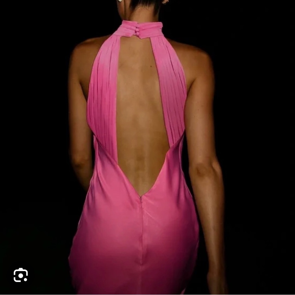 Meshki Vibrant Pink Backless Dress